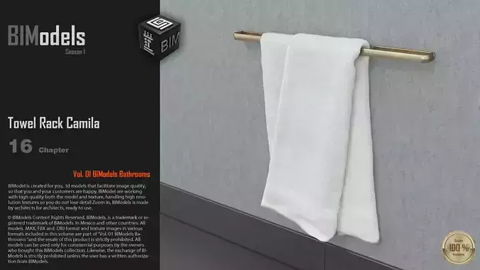 0116 Long Towel Rail Camila 3D model