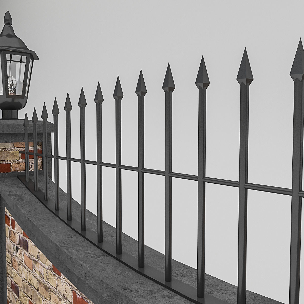 Garden Wall Low-poly 3D model_3