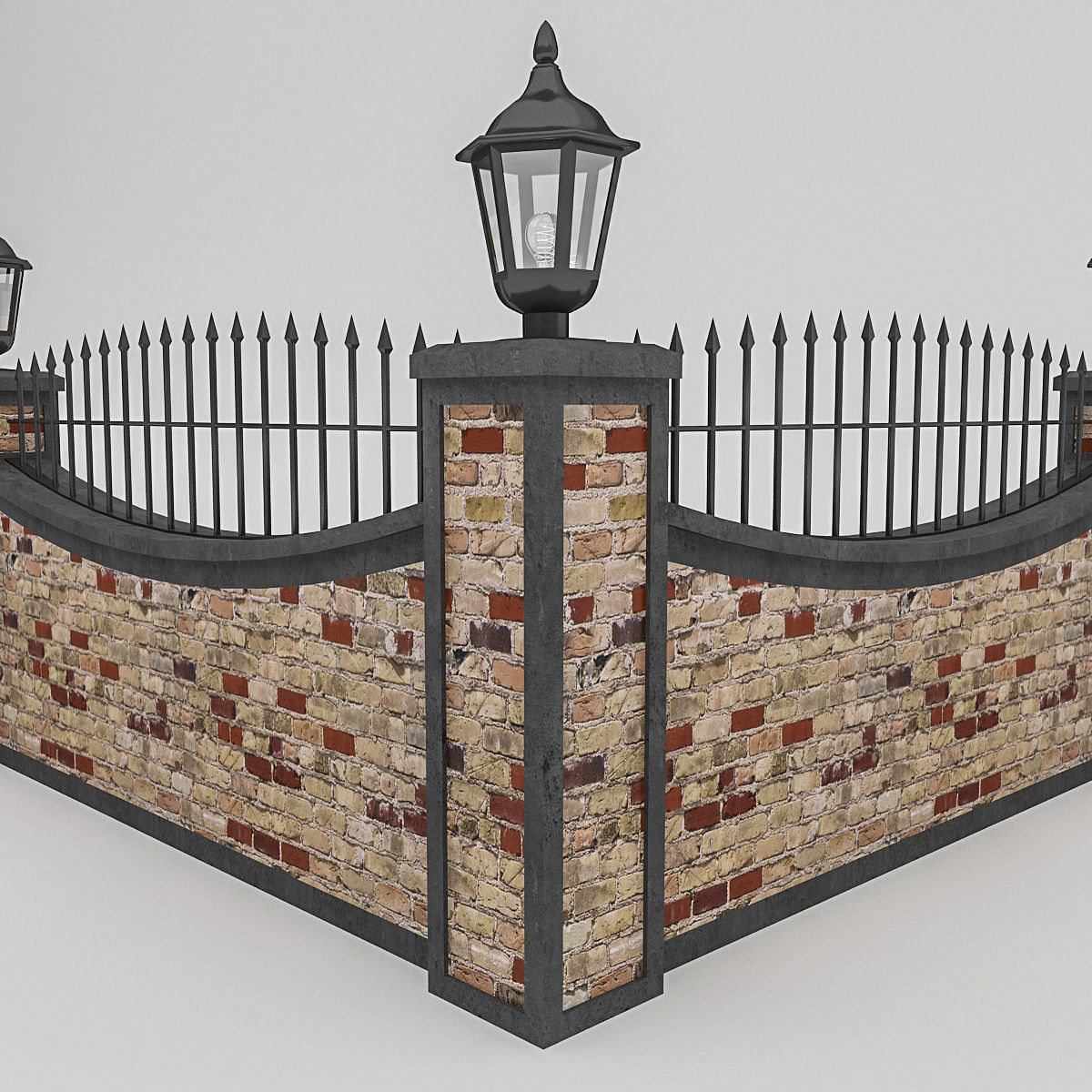 Garden Wall Low-poly 3D model_2