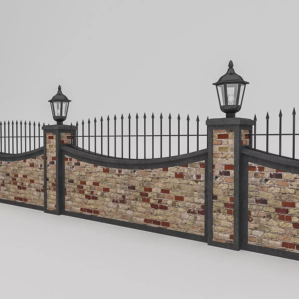 Garden Wall Low-poly 3D model_0