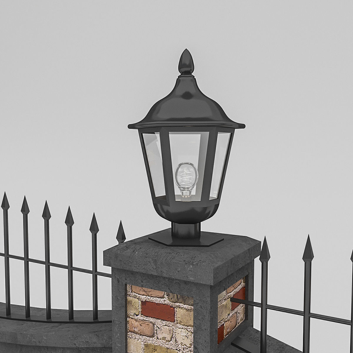 Garden Wall Low-poly 3D model_1