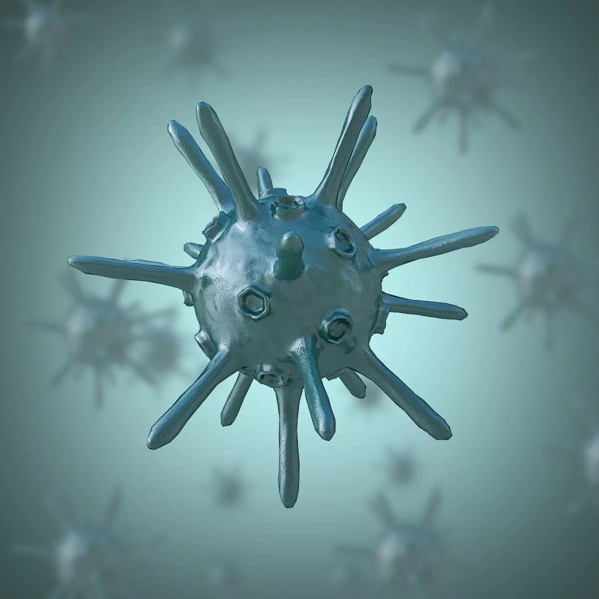 Bacterium 1 coronaviruses Low-poly 3D model