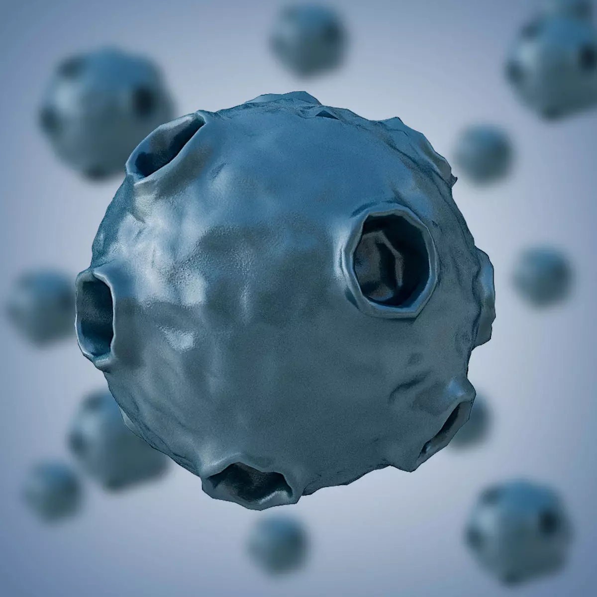 Bacterium 2 ball with holes in it Low-poly 3D model_0