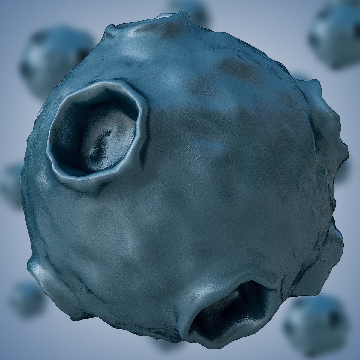 Bacterium 2 ball with holes in it Low-poly 3D model_1