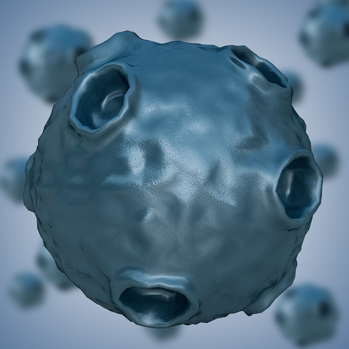Bacterium 2 ball with holes in it Low-poly 3D model_2