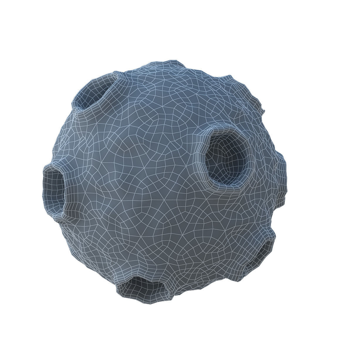 Bacterium 2 ball with holes in it Low-poly 3D model_3