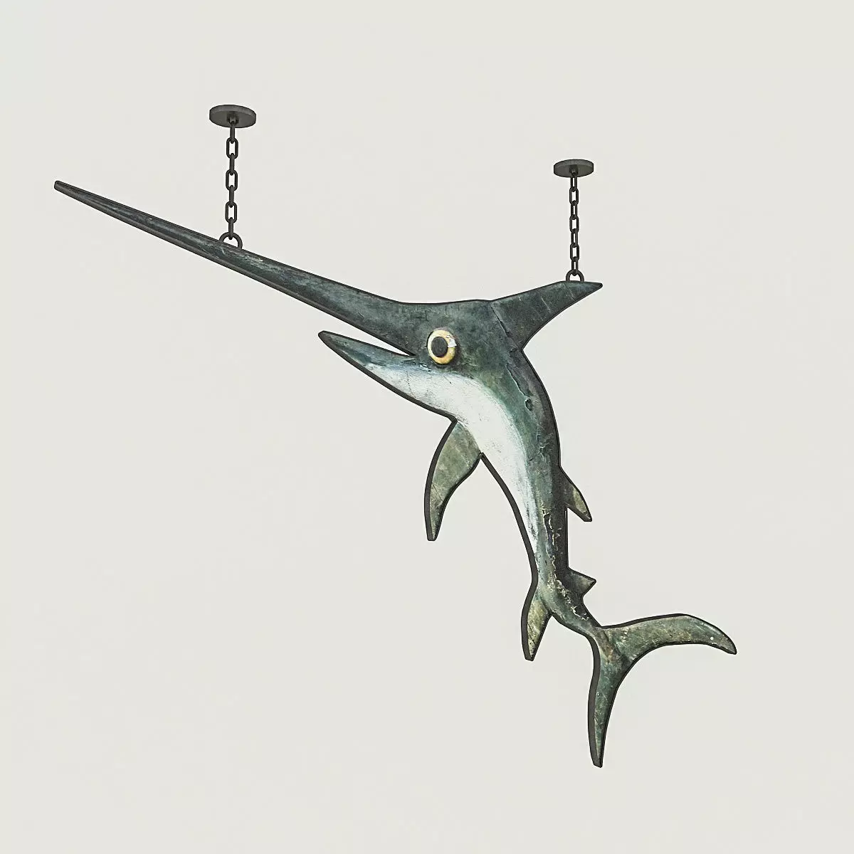 Fish Restaurant Sign 01 3D model