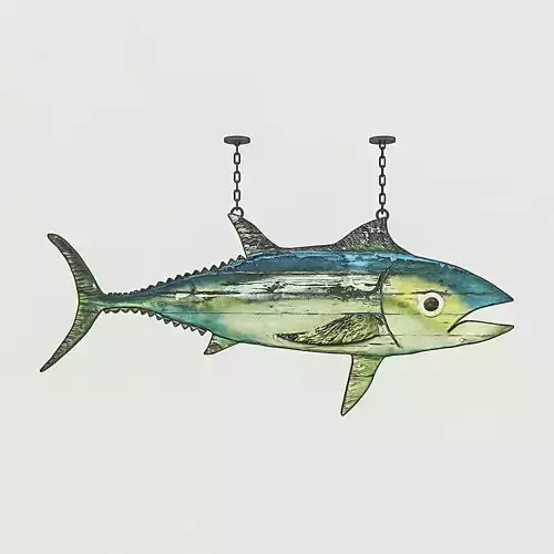 Fish Restaurant Sign 02 Low-poly 3D model