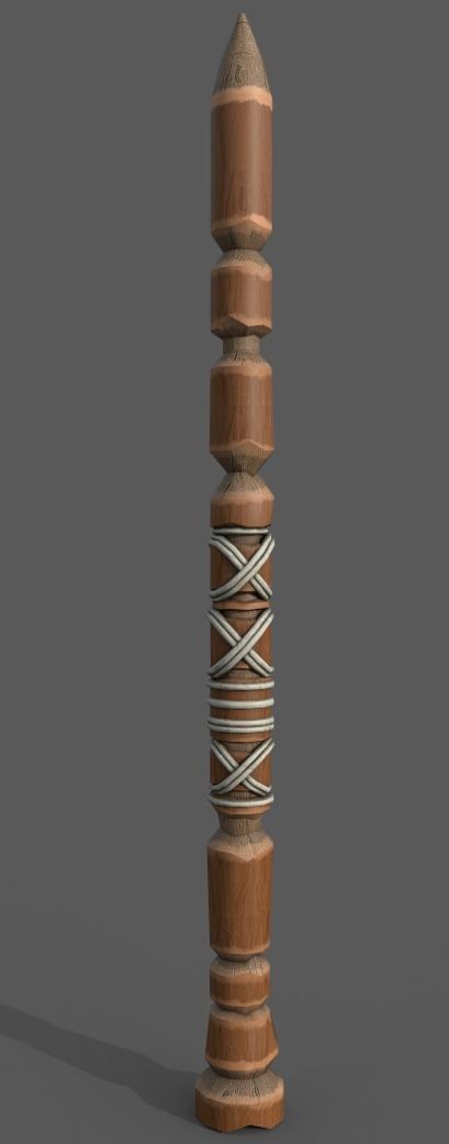 Lowpoly Wooden Stake Low-poly 3D model_1