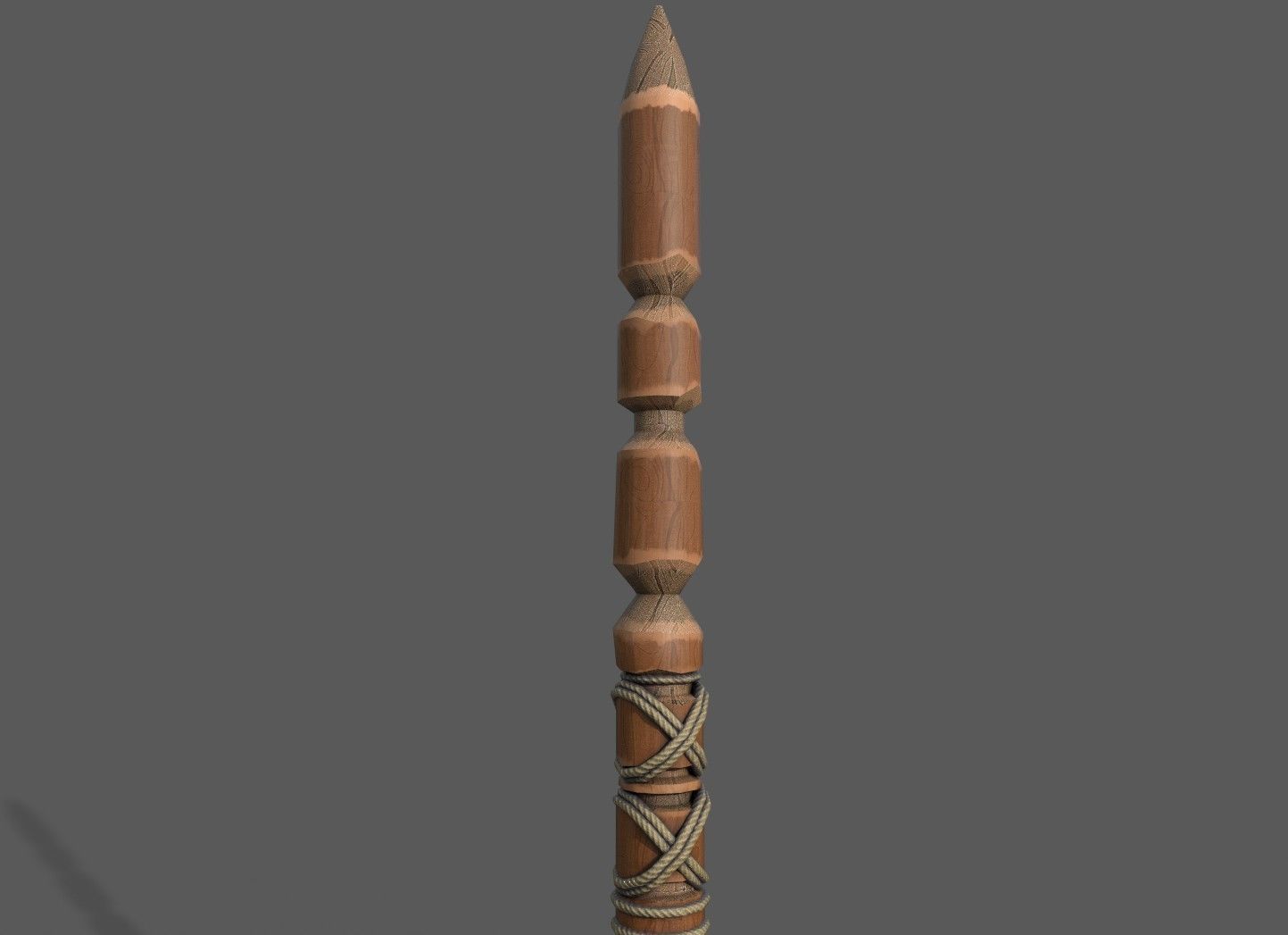 Lowpoly Wooden Stake Low-poly 3D model_2