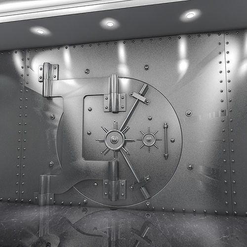 Bank Vault and Coins 3D model