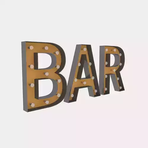 Bar Sign With Bulb