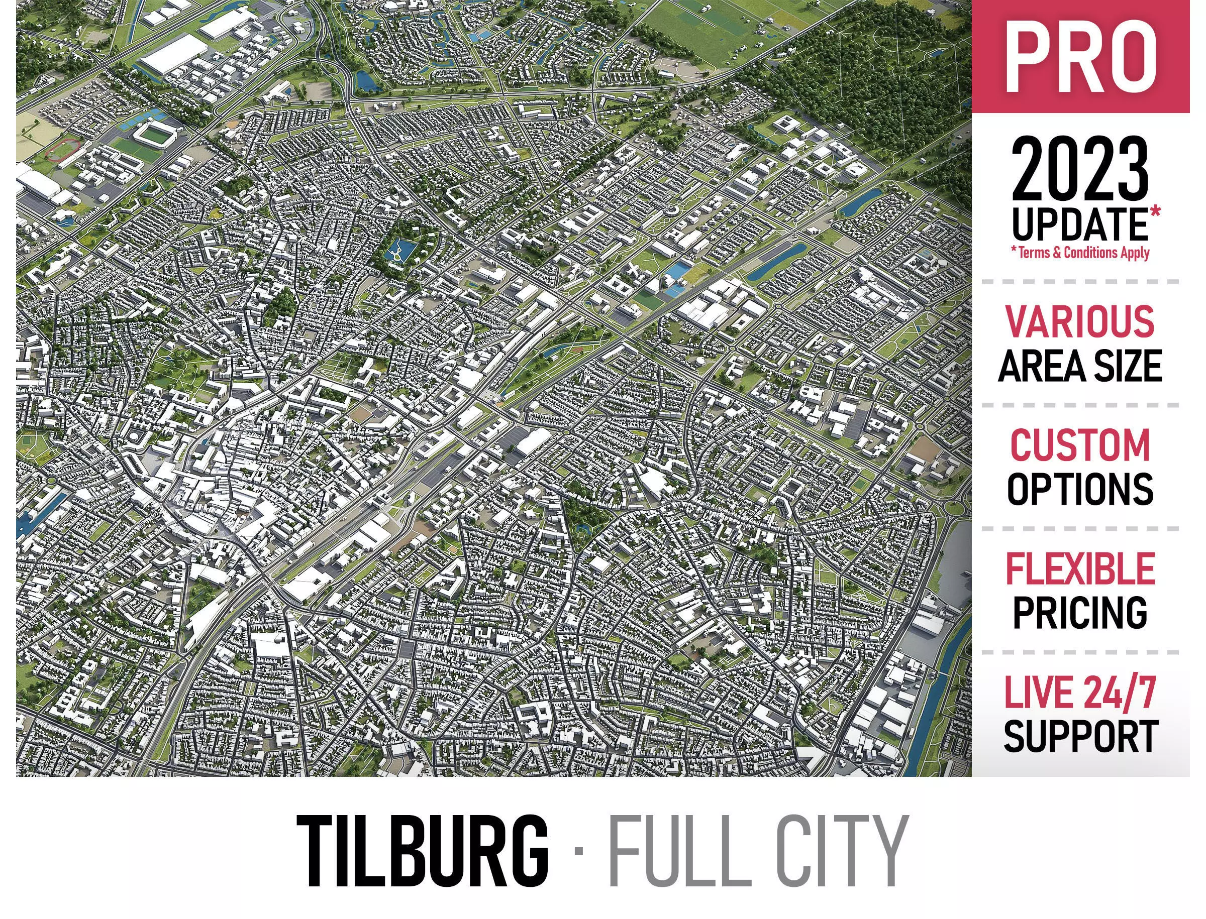 Tilburg Low-poly 3D model