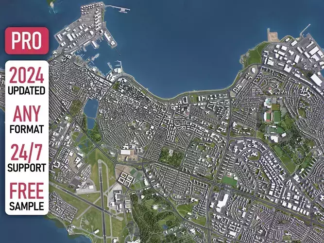 Reykjavik - 3D City Model Low-poly 3D model