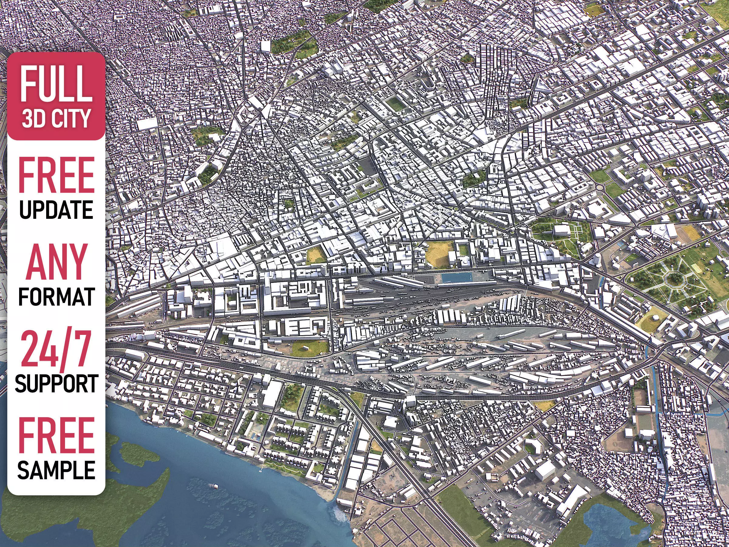 Karachi - 3D City Model Low-poly 3D model_0