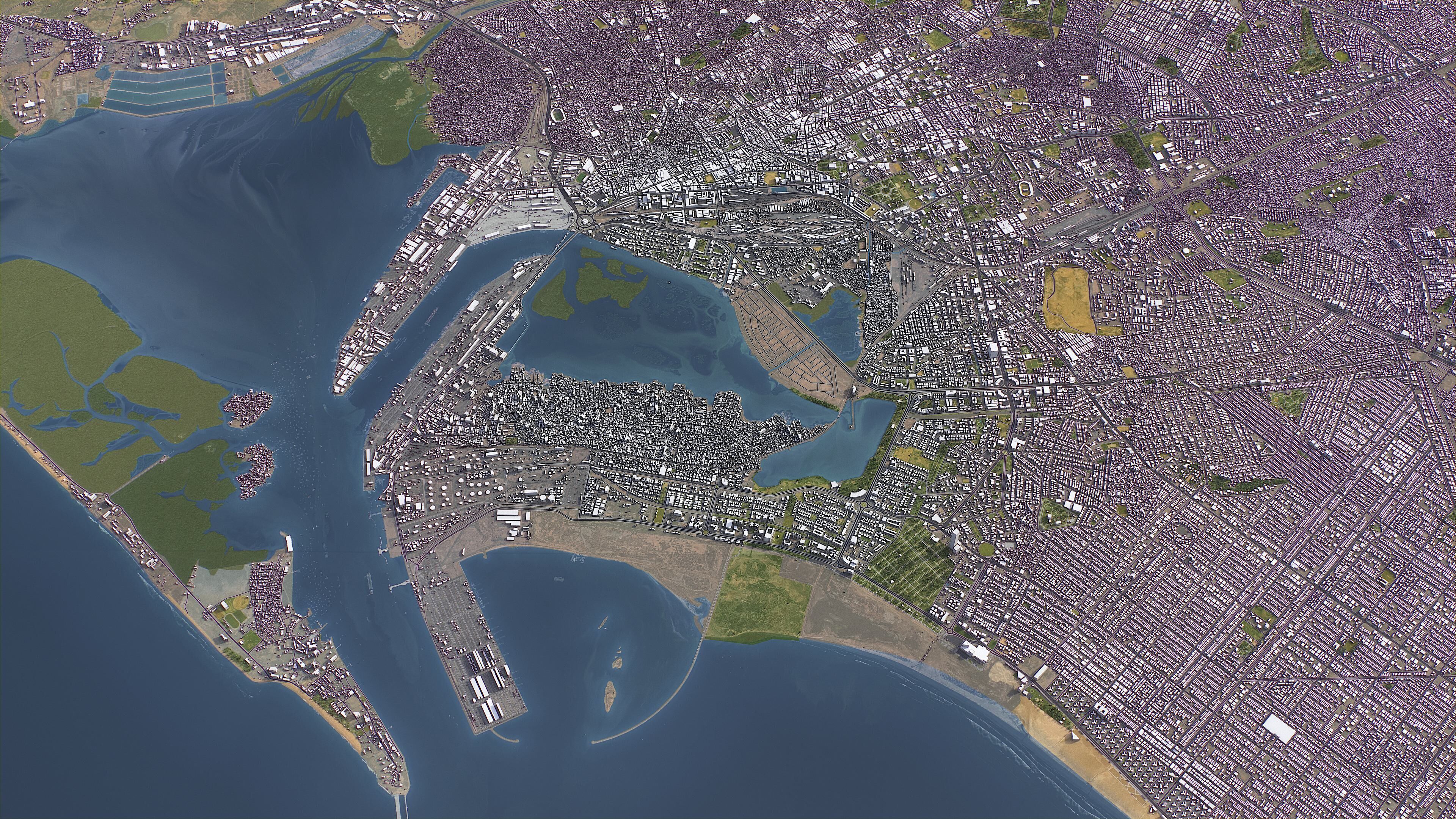 Karachi - 3D City Model Low-poly 3D model_5