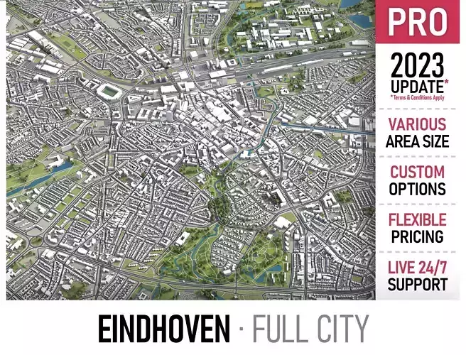Eindhoven  Low-poly 3D model