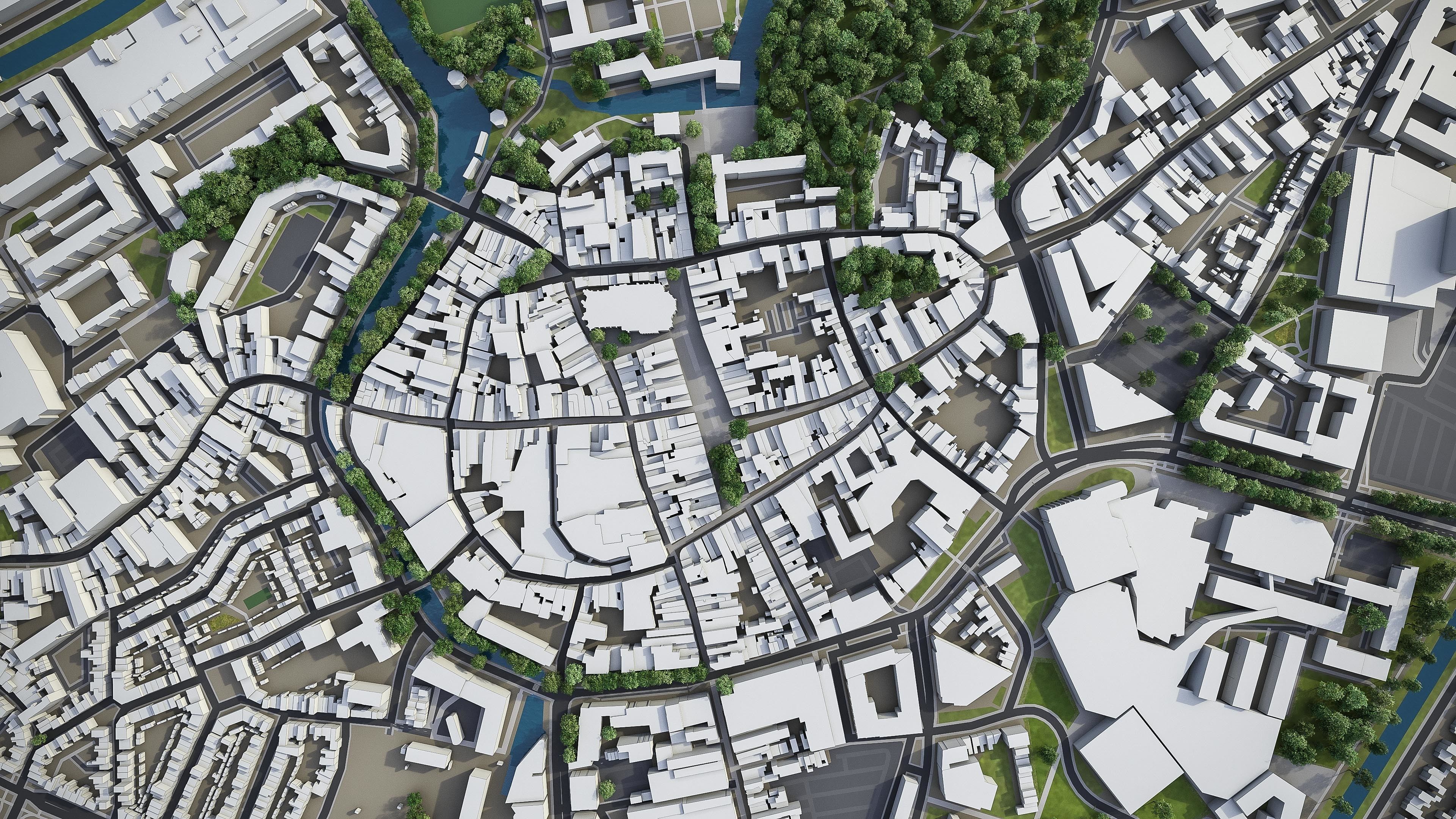 Breda and Tilburg - city and surroundings Low-poly 3D model_16