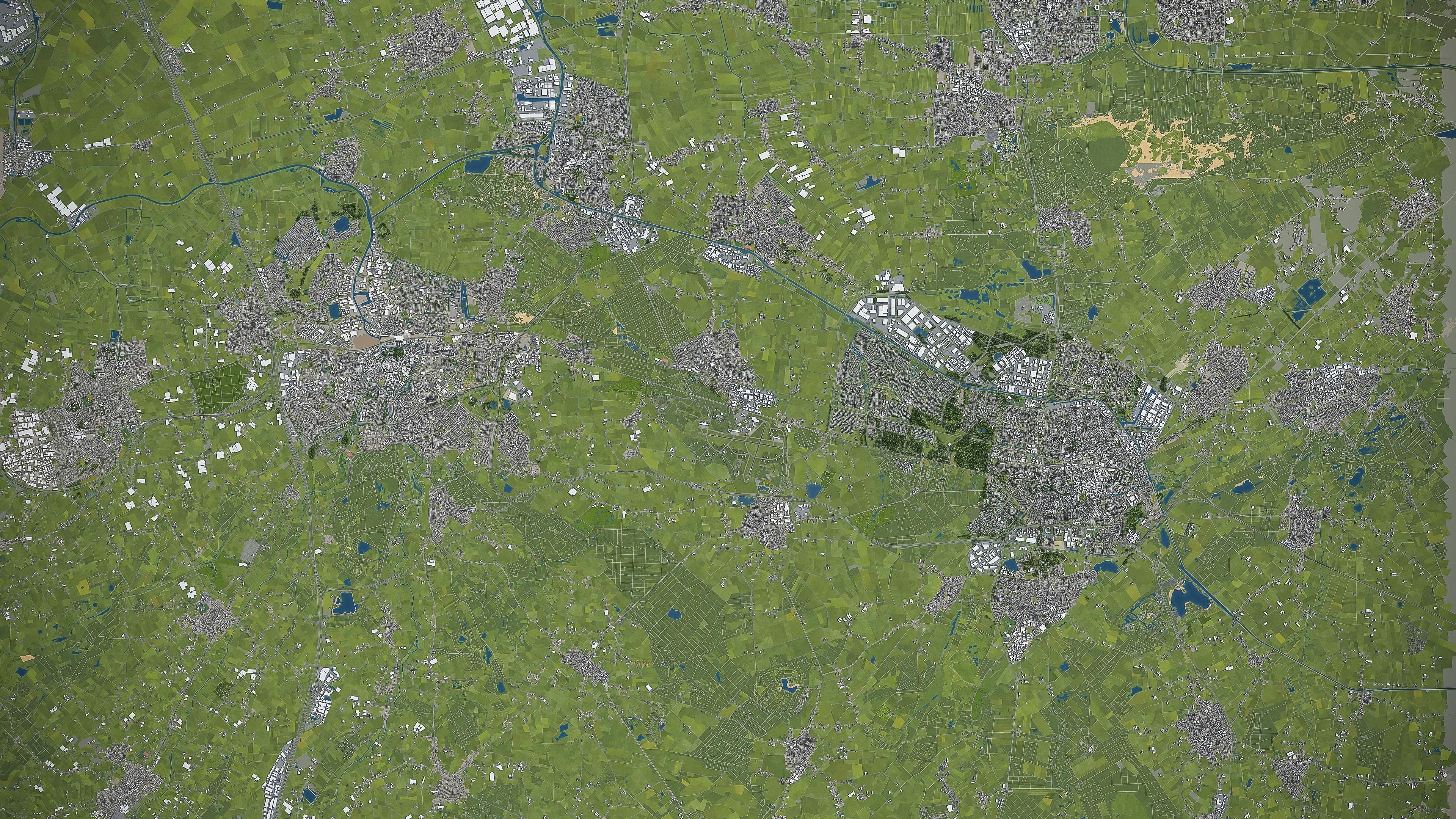 Breda and Tilburg - city and surroundings Low-poly 3D model_19