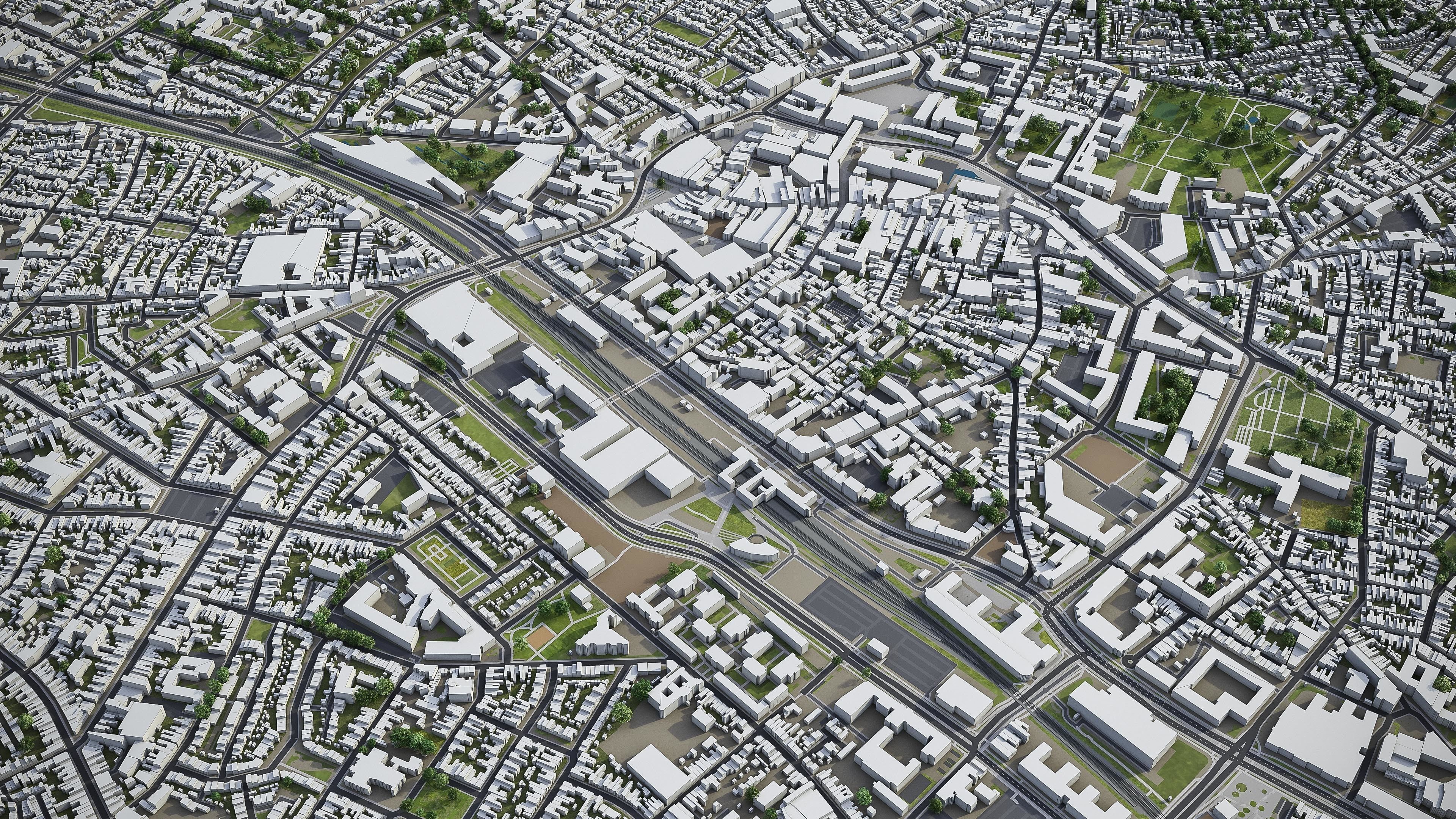 Breda and Tilburg - city and surroundings Low-poly 3D model_3