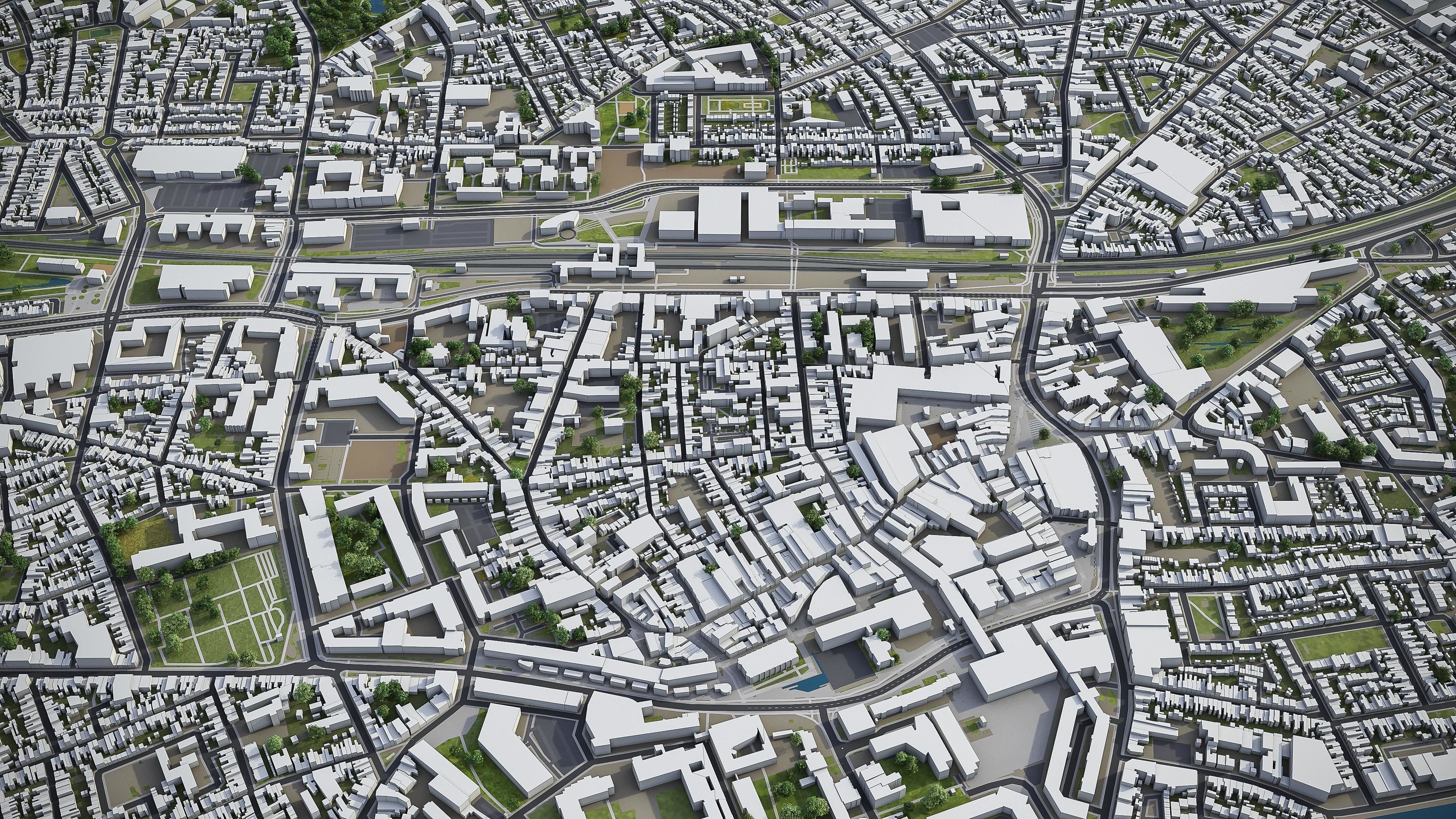 Breda and Tilburg - city and surroundings Low-poly 3D model_1