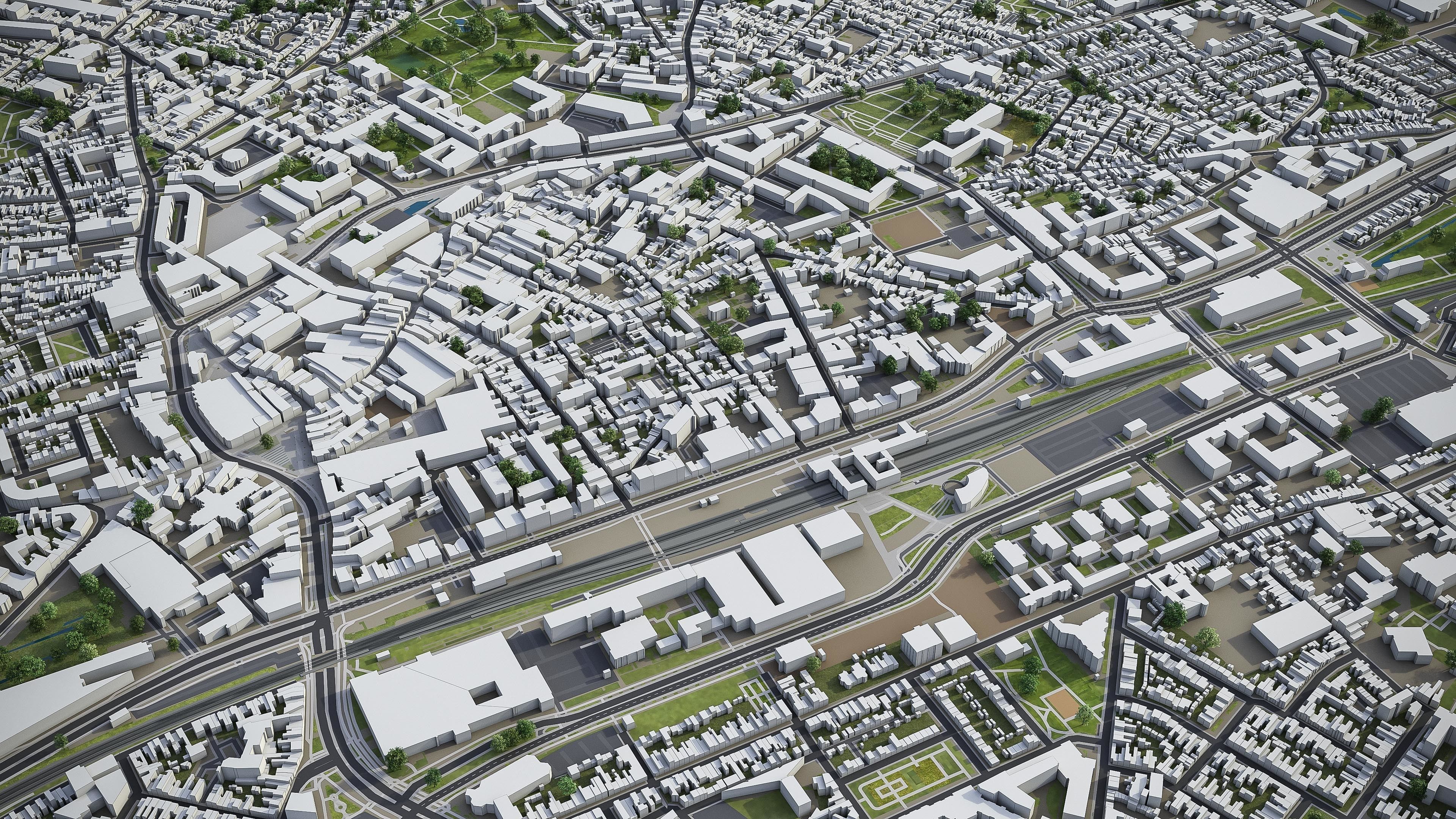 Breda and Tilburg - city and surroundings Low-poly 3D model_4