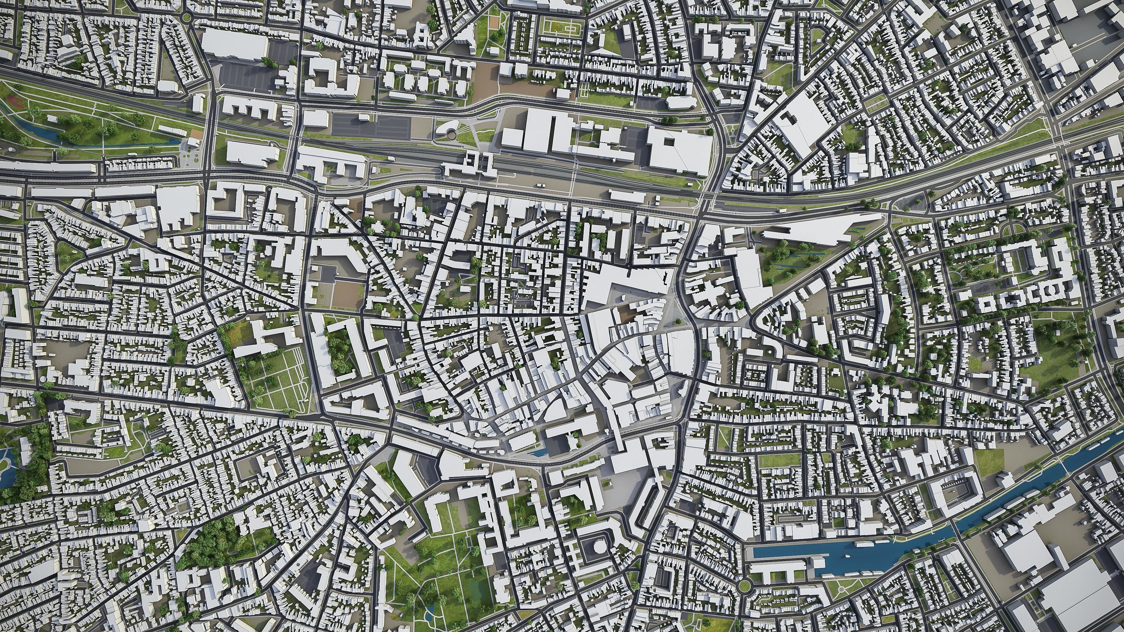 Breda and Tilburg - city and surroundings Low-poly 3D model_9