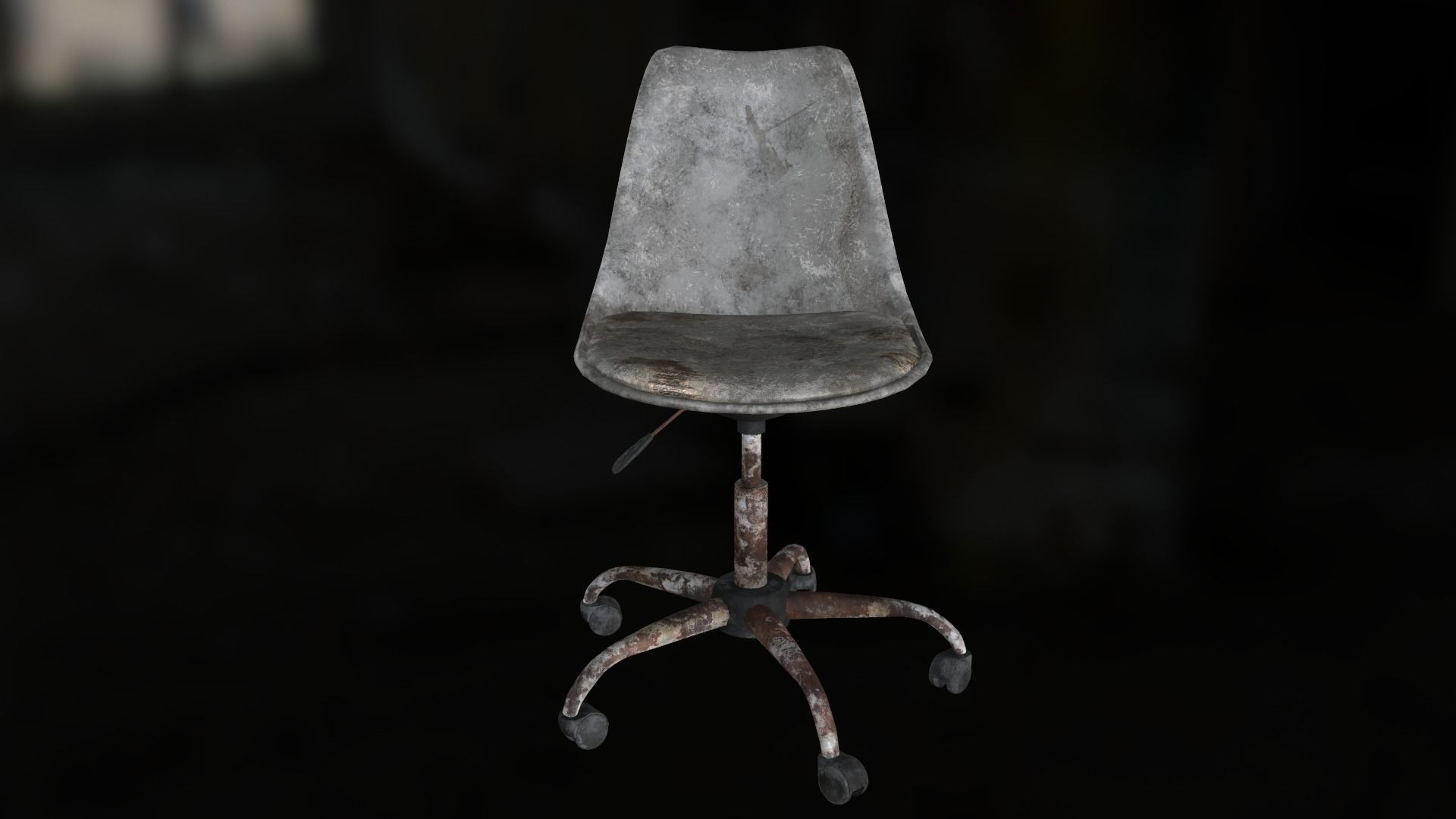 Old office chair Low-poly 3D model_25