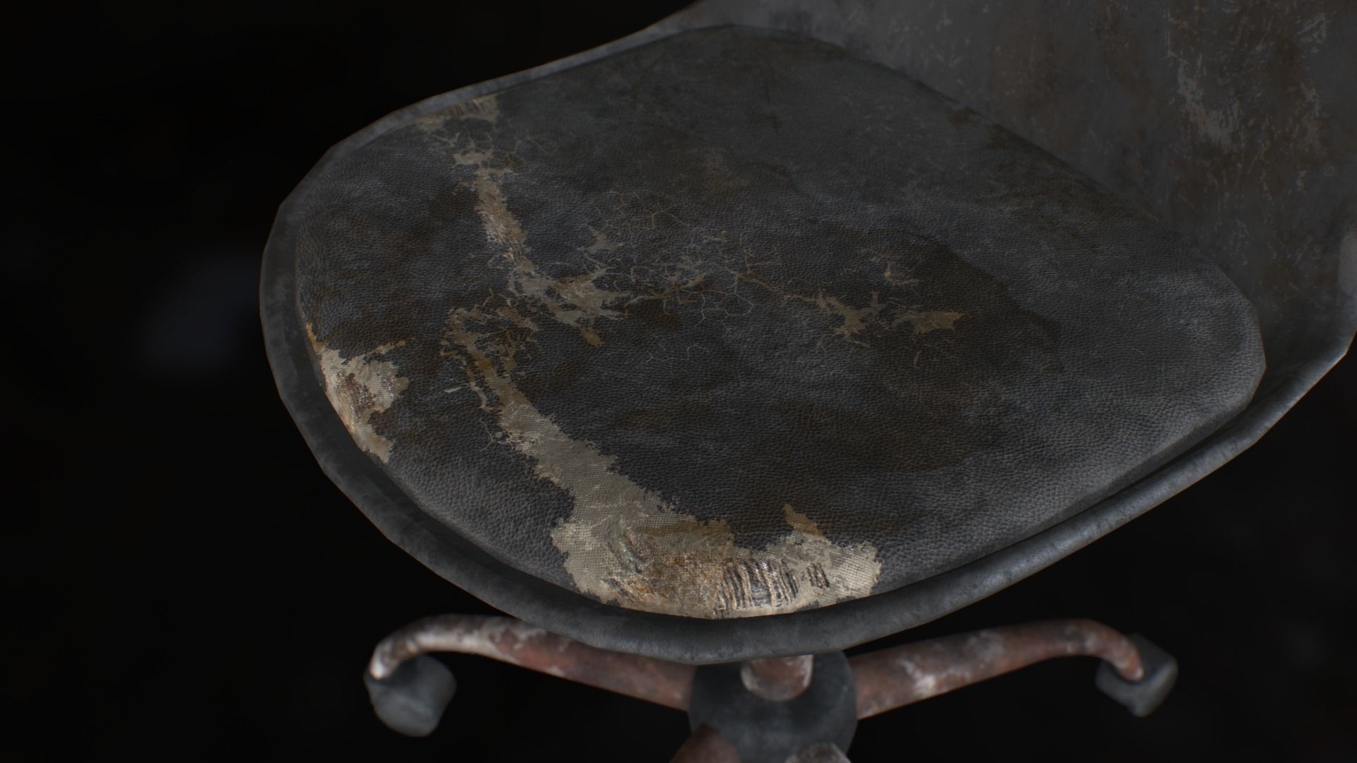 Old office chair Low-poly 3D model_39