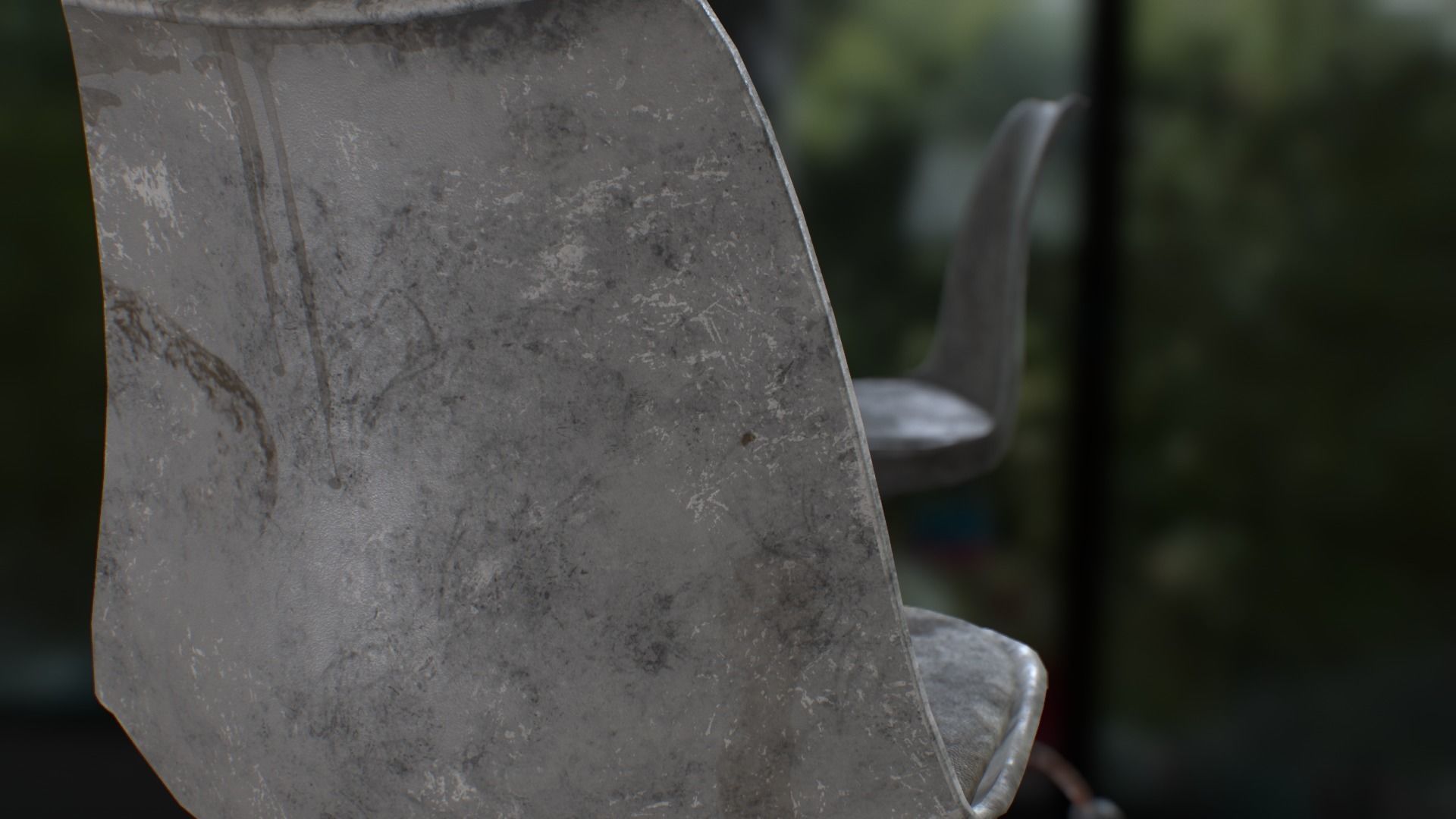 Old office chair Low-poly 3D model_36