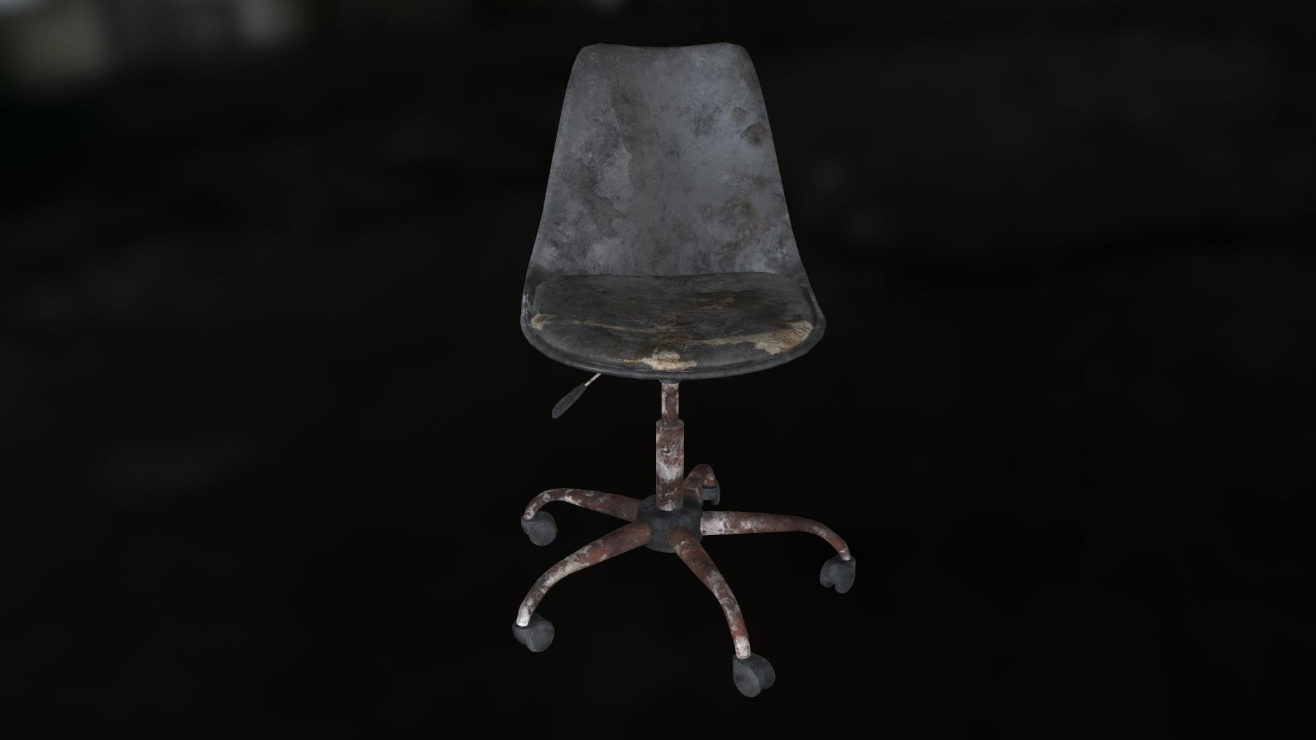 Old office chair Low-poly 3D model_14
