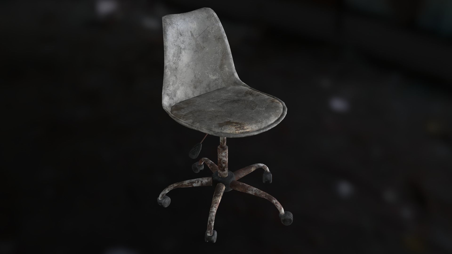 Old office chair Low-poly 3D model_19