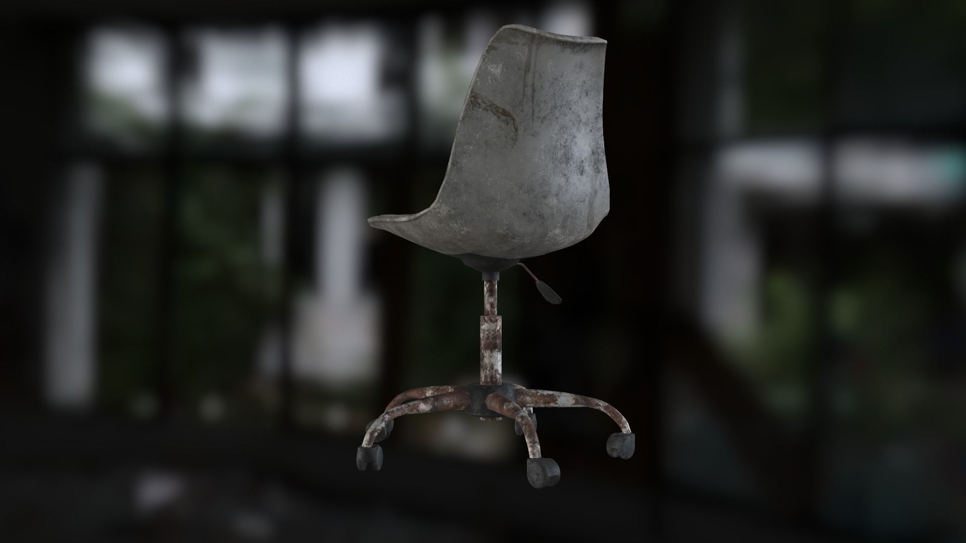 Old office chair Low-poly 3D model_21