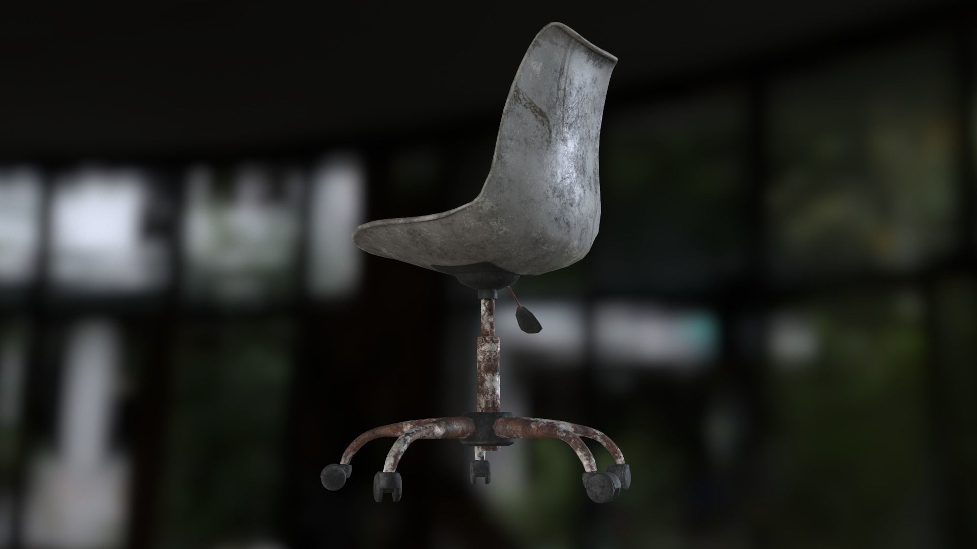 Old office chair Low-poly 3D model_26