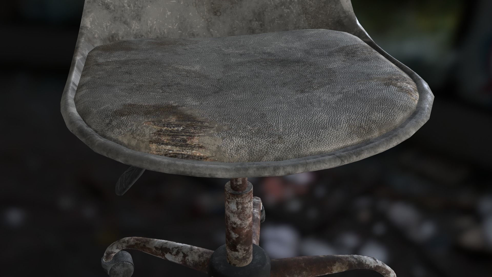 Old office chair Low-poly 3D model_23