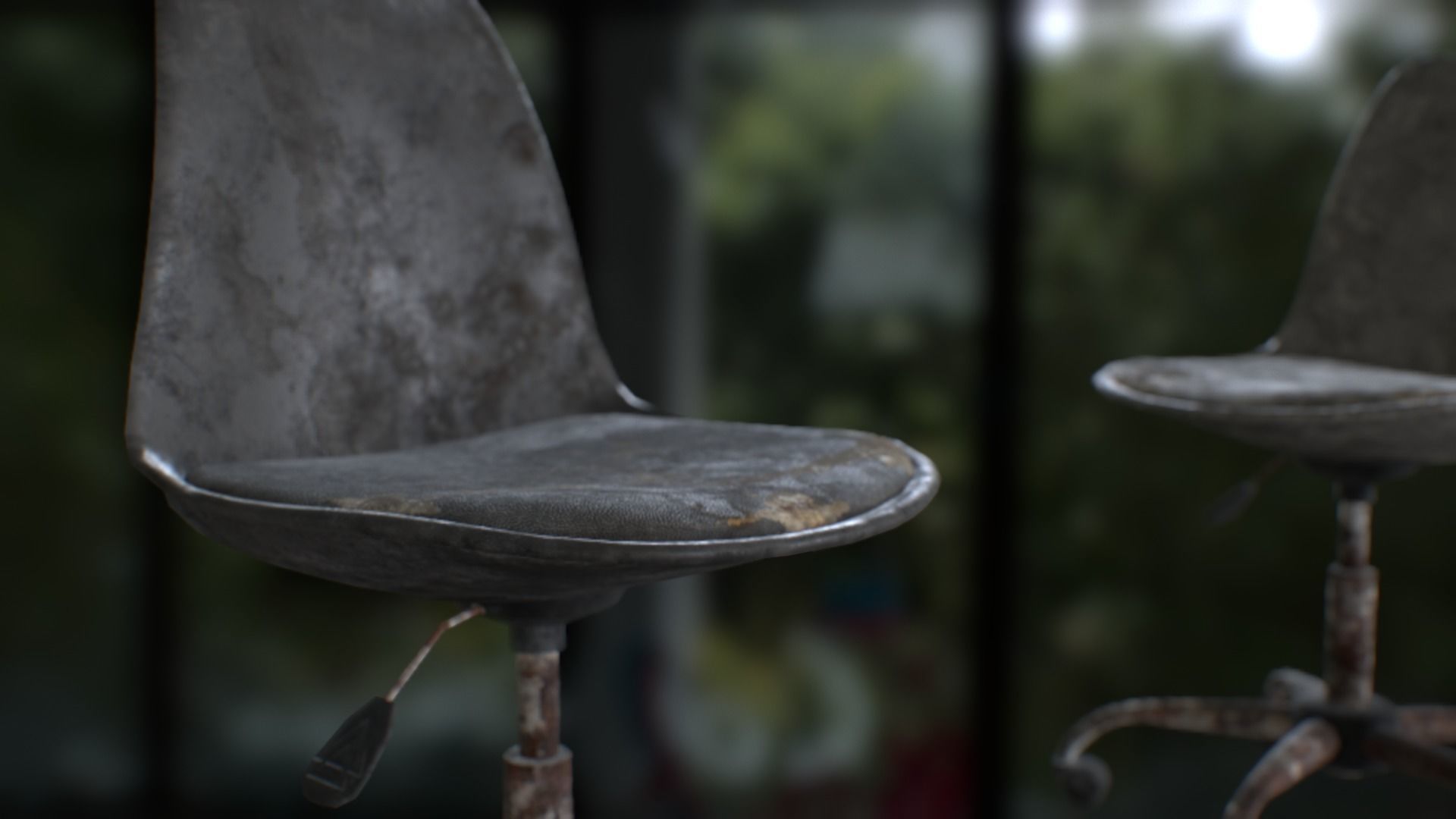 Old office chair Low-poly 3D model_38