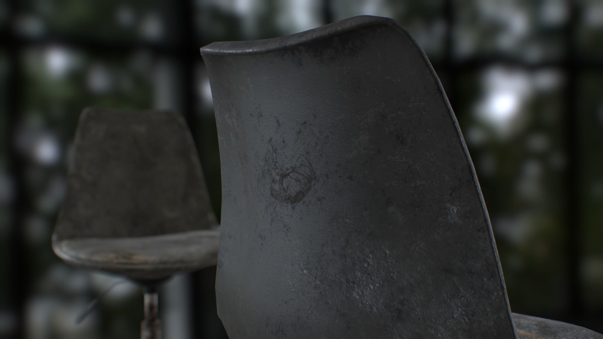 Old office chair Low-poly 3D model_37