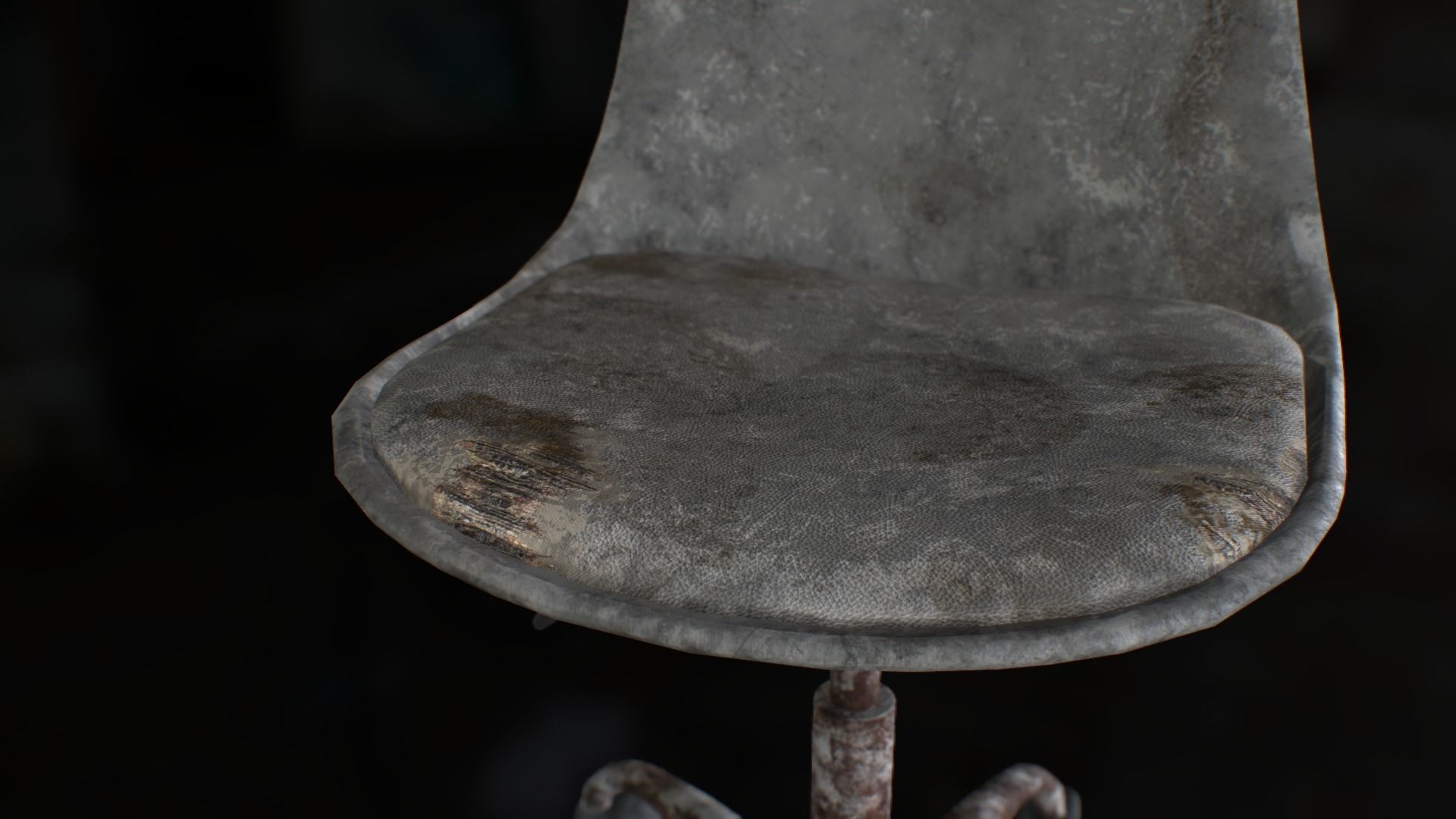 Old office chair Low-poly 3D model_34