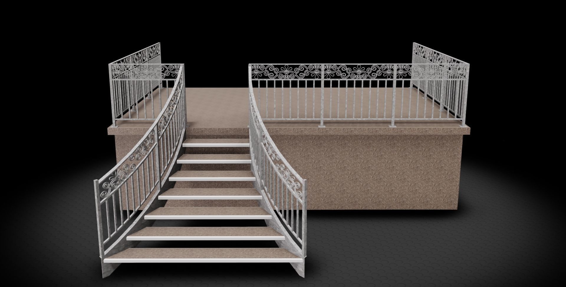 Guardrail at balcony 3D model_1