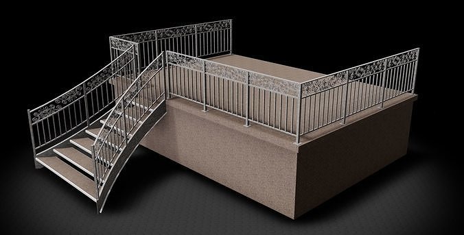 Guardrail at balcony 3D model