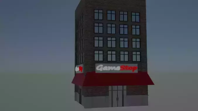Low Poly Store Gamestop Low-poly 3D model