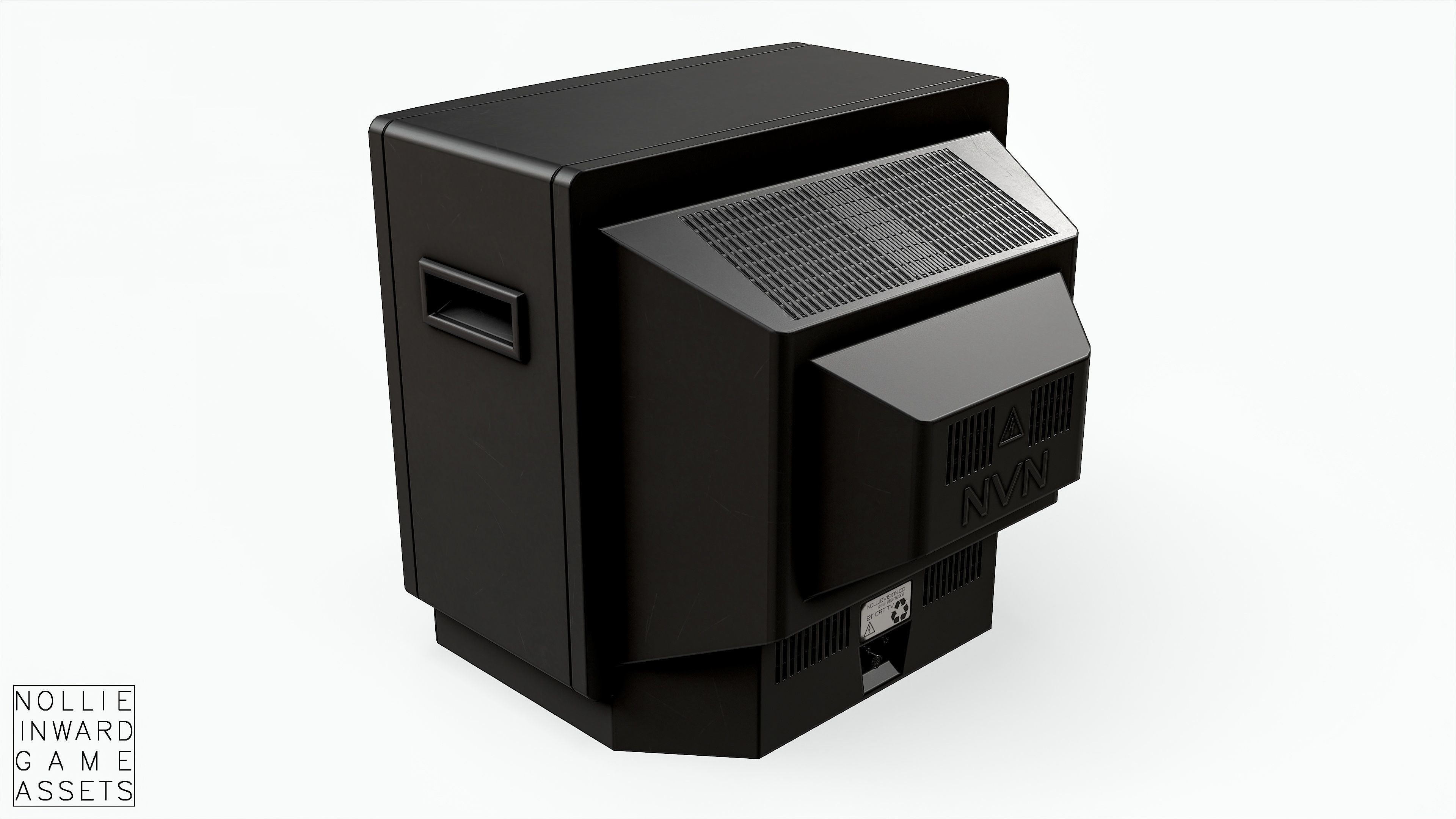 Vintage CRT TV 21 inch Low-poly 3D model_4