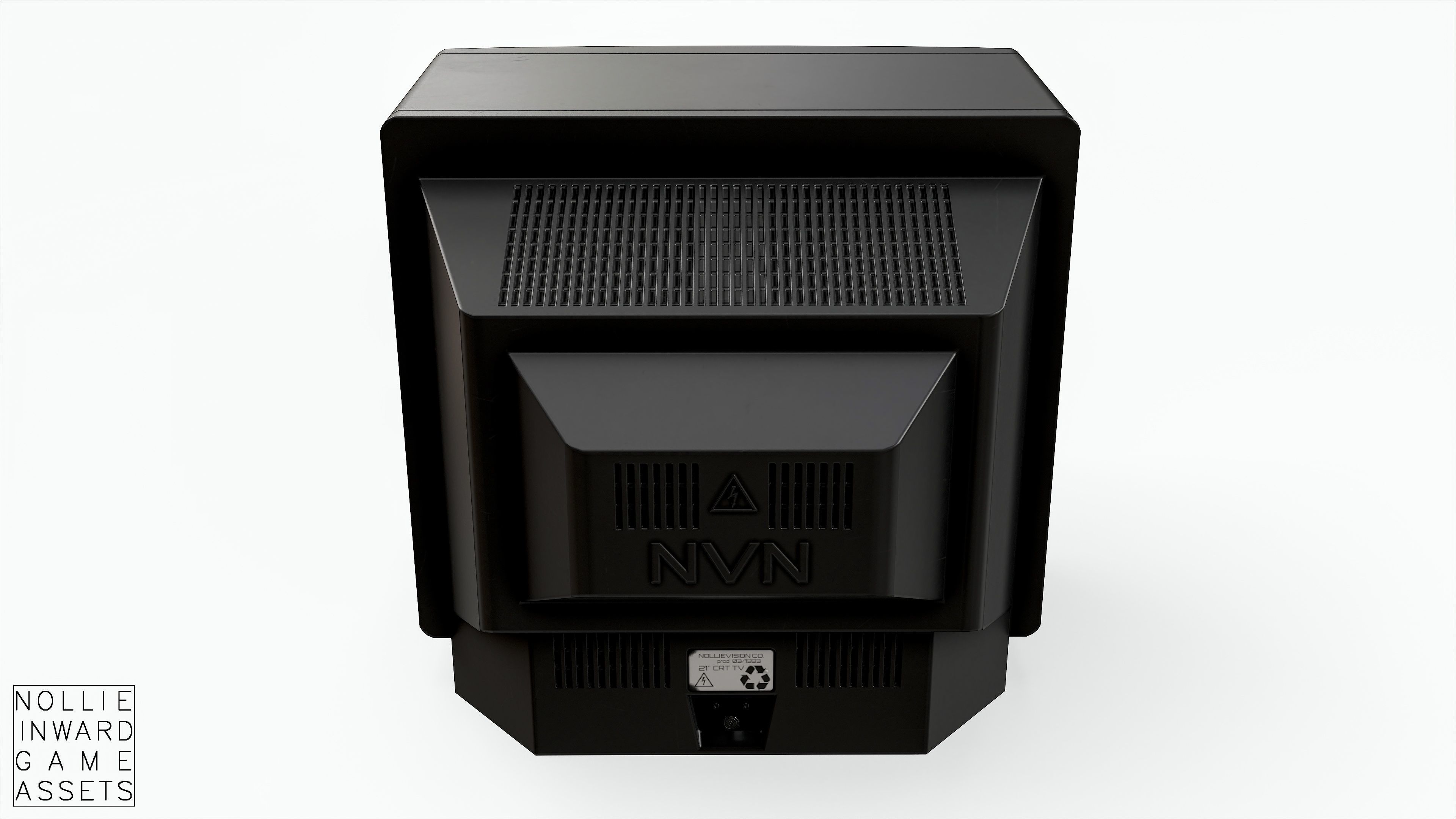 Vintage CRT TV 21 inch Low-poly 3D model_5