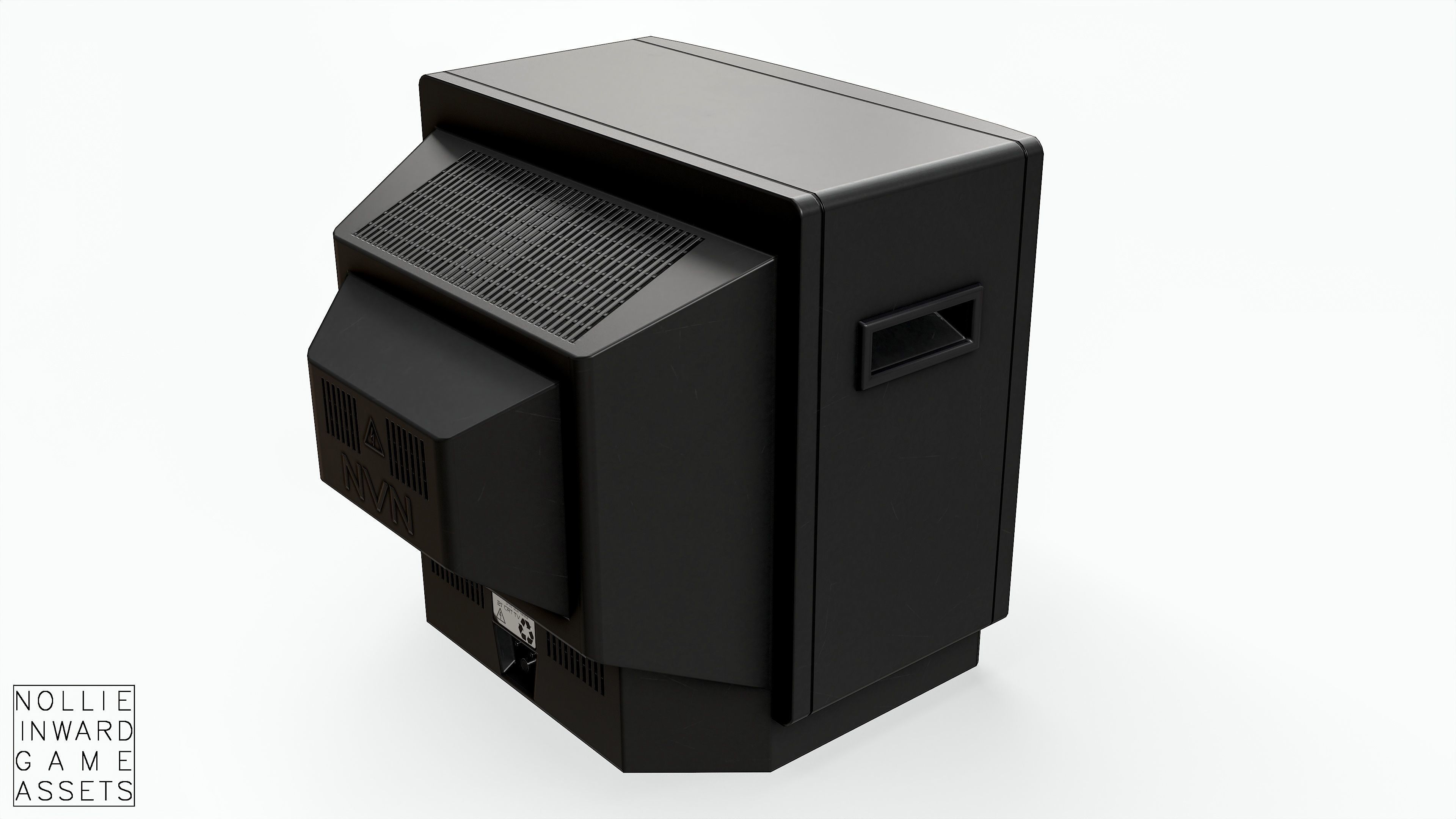 Vintage CRT TV 21 inch Low-poly 3D model_6