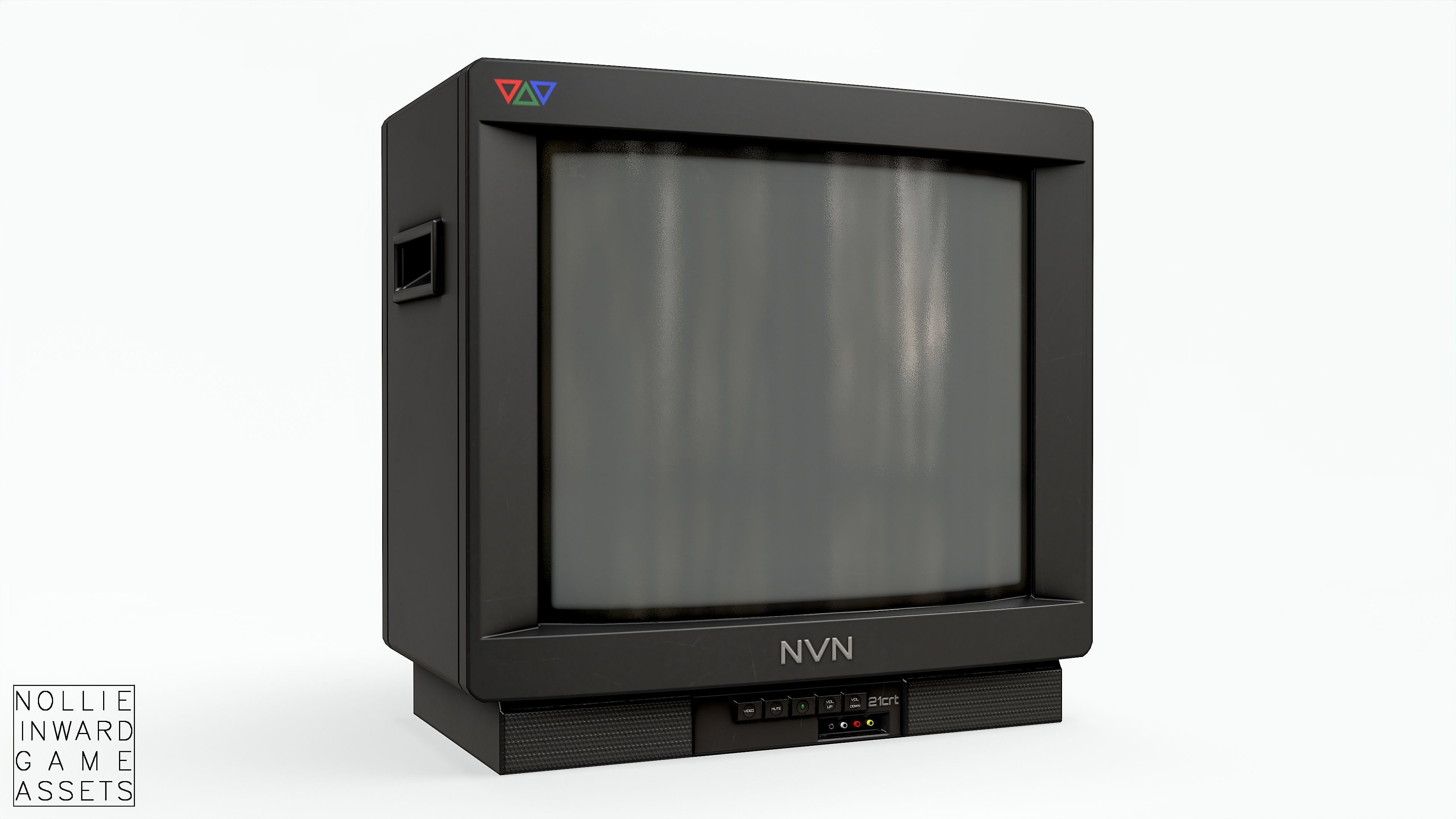 Vintage CRT TV 21 inch Low-poly 3D model_8