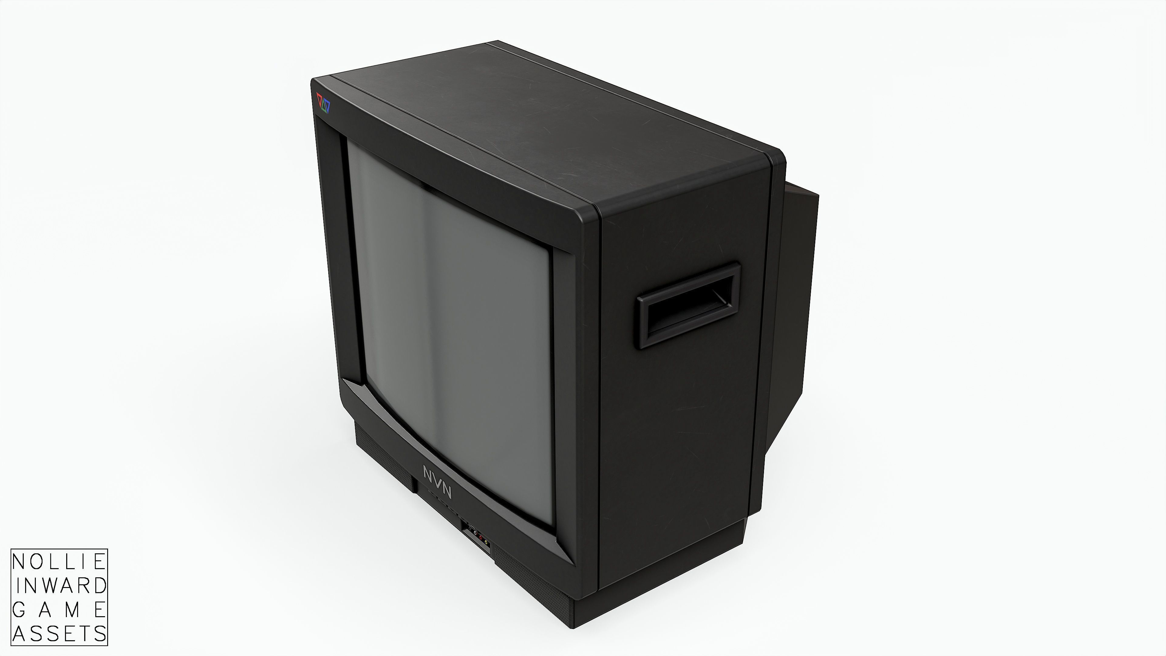 Vintage CRT TV 21 inch Low-poly 3D model_3