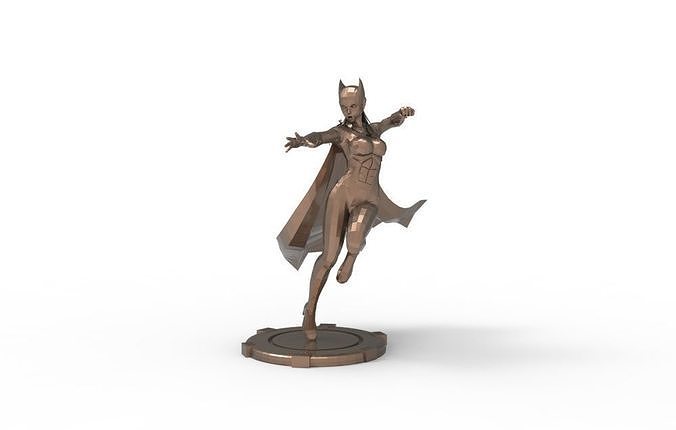 Batwoman bronze statue of superhero 3D print model