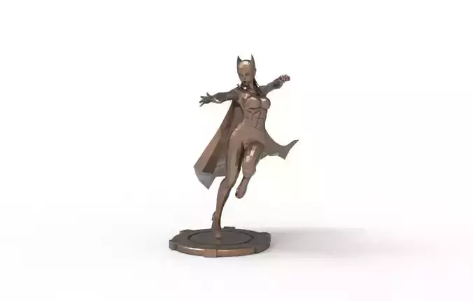 Batwoman bronze statue of superhero 3D print model