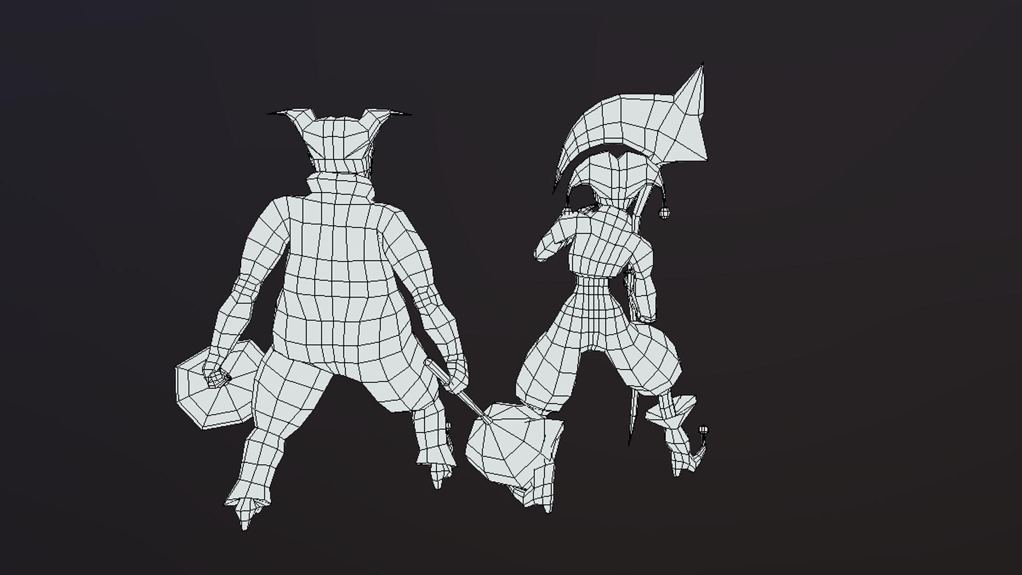Clown monster Low-poly 3D model_6