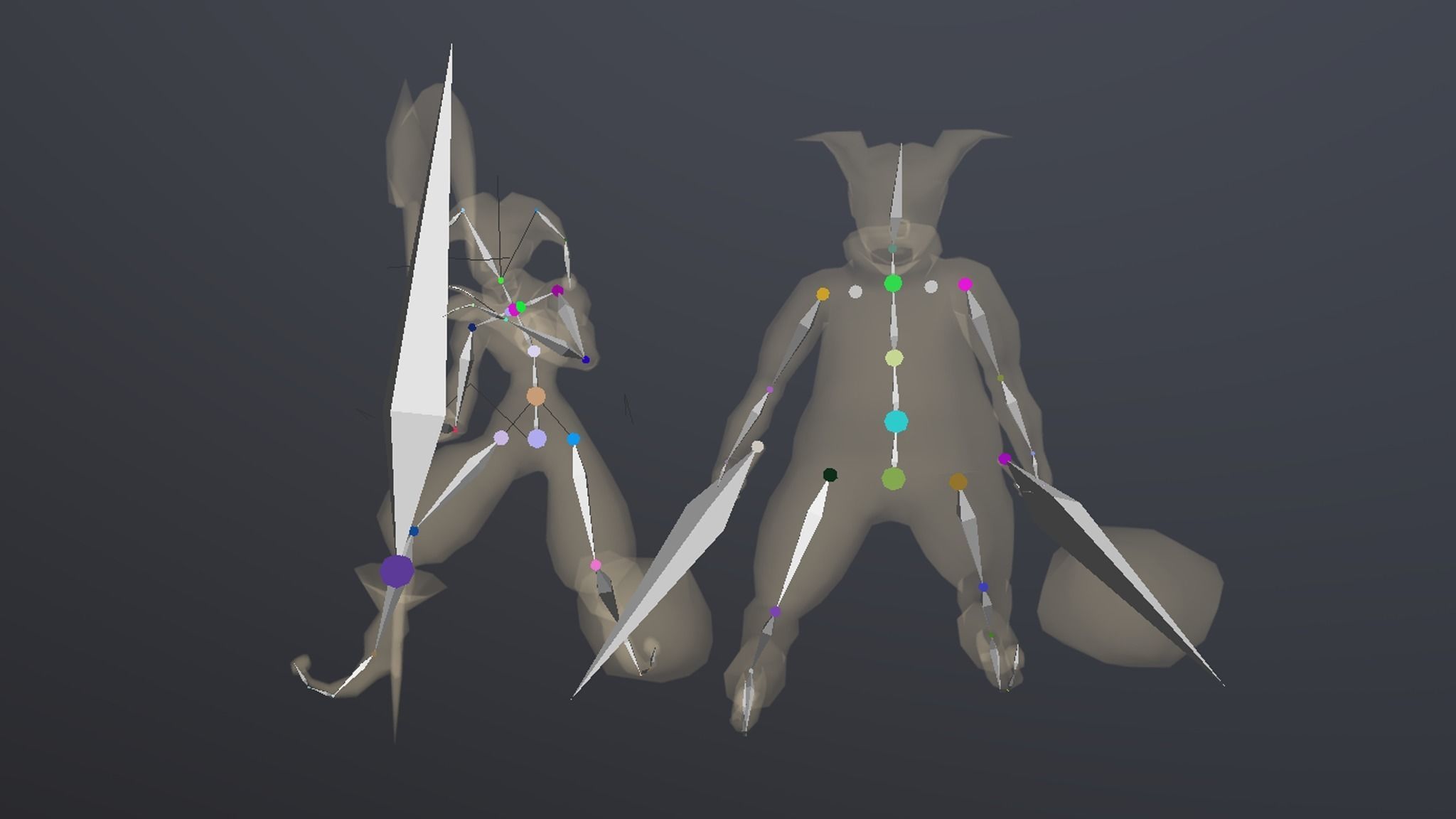 Clown monster Low-poly 3D model_4